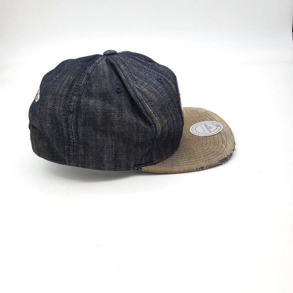 Mitchell & Ness Howling WOLF Flat Bill Baseball Hat Denim Adjustable Snapback Di - Picture 3 of 9